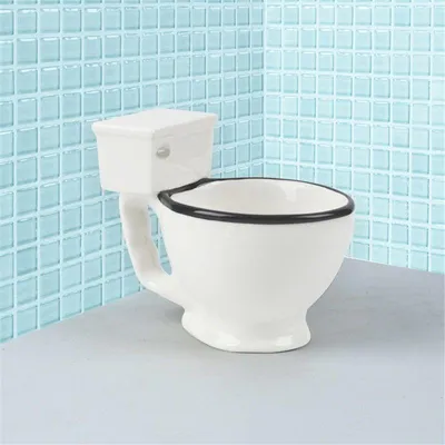 Image de Gobelet de toilette, cadeau amusant pour un homme, tasse à café, céramique blanche, blanc