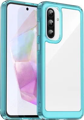 Produktbild von Schutzhülle für Samsung Galaxy A36 5G Klar Rückseite Stoßfeste TPU Silikon Bumper Hülle Hellblau