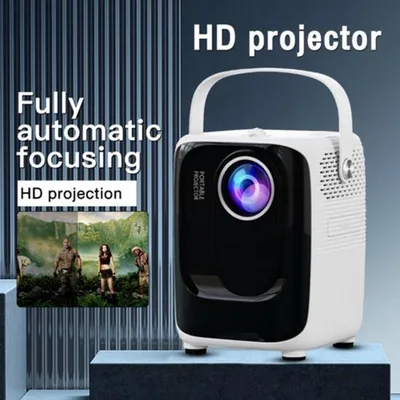 Image de Projecteur Beamer avec support 4K et Wi-Fi - Projecteur compact pour home cinéma - Noir