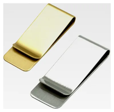 Produktbild von Geldklammern, 2 Stück, Edelstahl zur Aufbewahrung von Geld und Kreditkarten (Silber und Gold)