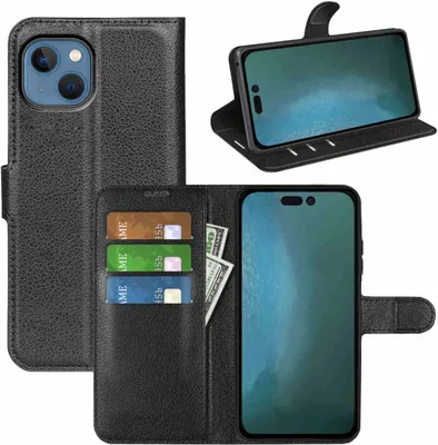 Image de Étui pour iPhone 14 Plus d'Apple - Noir - Étui en simili cuir