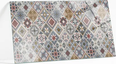 Zdjęcie produktu dla Szklany blat stołu z nadrukiem 140x70 cm – hartowane szkło z motywem – blat stołu z nadrukiem – szkło bezpieczne z grafiką – nowoczesny – dekoracyjny – łatwy w czyszczeniu – zamiennik blatu – szkło artystyczne – nowoczesny stolik szklany – blat dekoracyjny - Wzór mozaikowy z ornamentami
