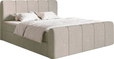 Obrázok produktu pre Selsey Cloudy II - Posteľ s pružinovou posteľou 180x200 cm, so zásuvkami a topperom, šenilová farba taupe