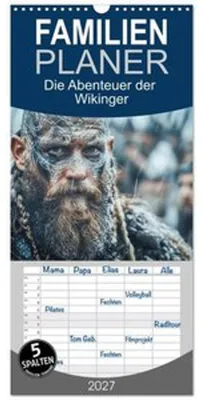 Obrázok produktu pre Familienplaner 2027 - Die Abenteuer der Wikinger mit 5 Spalten (Wandkalender, 21 x 45 cm) CALVENDO