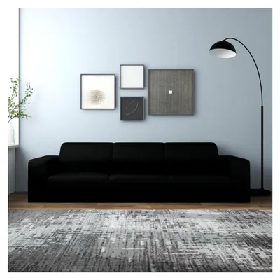 Produktbild von Dehnbare Sofahusse für 4-Sitzer Universal Sofabezug Schwarz Polyester-Jersey
