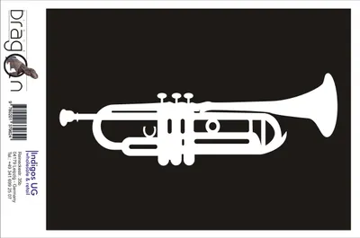 Produktbild von Aufkleber / Autoaufkleber - JDM / Die cut / Auto / OEM - Trompete - 210X70 mm gelb - Heckscheibe / Heckscheibenaufkleber
