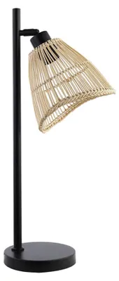 Obrázek produktu pro HOME DELUXE Ratanová stolní lampa FELIA - Béžová | Stolní lampa, ratanová lampa, boho stolní lampa