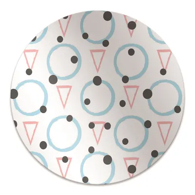 Obrázek produktu pro Kulatá ochranná podložka pod podlahu - Ochranná podložka pod židli - Podložka pod podlahu - 140x100 cm - Kolečka a trojúhelníky