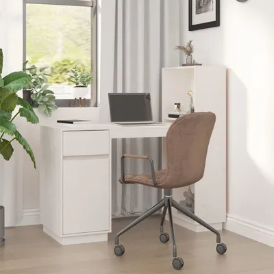 Produktbild von Möbel Schreibtisch Weiß 110x53x117 cm Massivholz Kiefer - Computertisch 814510