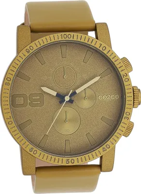 Immagine prodotto di Orologio analogico al quarzo da donna e da uomo in pelle Oozoo bracciale verde oliva Timepieces D2UOC11217