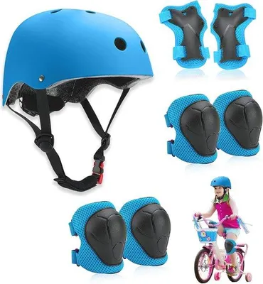 Productafbeelding van Kniebeschermers en Helm voor Kinderen - Beschermende Uitrusting voor Inline Skaten, Fietsen en Skateboarden