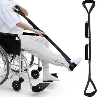 Produktbild von 100cm langer Beinhebergurt mit Fuß- und Handgriff, Aufstehhilfe Gehhilfe für Senioren, Behinderten Hilfsmittel Nach Hüft Op für Ältere Menschen Kranke