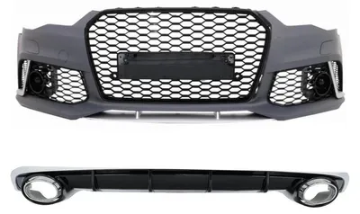 Produktbild von Stoßstange Luftverteiler Auspuff Endohre für Audi A6 4G Facelift 15-18 RS6 Look.