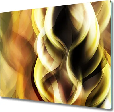 Produktbild von Glas Herdabdeckplatte 60x52 cm Spritzschutz Glasabdeckplatte Schneidebrett Goldenes Licht