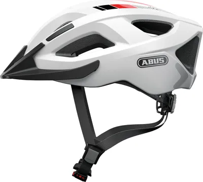 Produktbild von ABUS Stadthelm Aduro 2.0 - Allround-Fahrradhelm mit Licht - in sportivem Design für den Stadtverkehr - für Damen und Herren - Weiß, Größe L (58-62 cm)