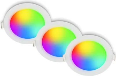 Immagine prodotto di Briloner FUNGO set di 3 faretti da incasso 230V, dimmerabili, telecomando, RGB CCT, funzione memoria, bianco, Ø12 x 2,8 cm