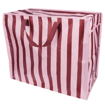 Produktbild von Rex London XXL Aufbewahrungstasche Streifen Pink-Braun ca. 55x48x28cm Jumbotasche