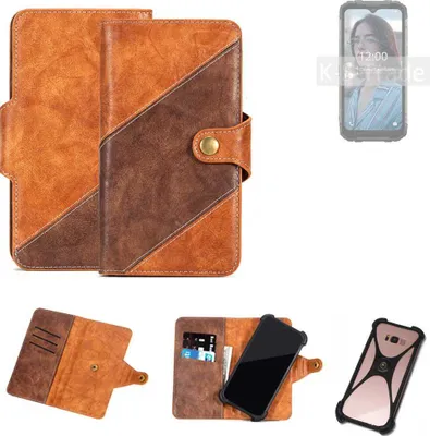 Produktbild von K-S-Trade Handyhülle Schutzhülle Bookstyle Case Wallet-Case kompatibel mit Doogee S96 Pro Cover Klapphülle Kantenschutz Smartphone dunkelbraun