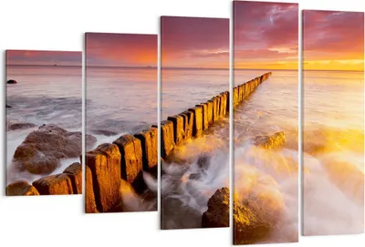Produktbild von Bild auf Leinwand - Leinwandbild - Boot Landschaft Meer Ostsee - 150x100cm - Wand Bild - Wanddeko - Leinwanddruck - Bilder - Kunstdruck - Wanddekoration - Leinwand bilder - Wandkunst - EG150x100-3137