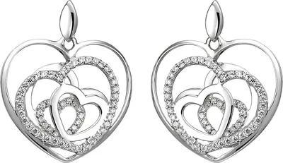 Produktbild von JOBO Ohrhänger Herzen 925 Silber 114 Zirkonia Ohrringe