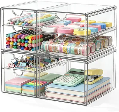 Produktbild von Make-up Organizer mit 7 Schubladen, transparent, staubdicht, für Schmuck