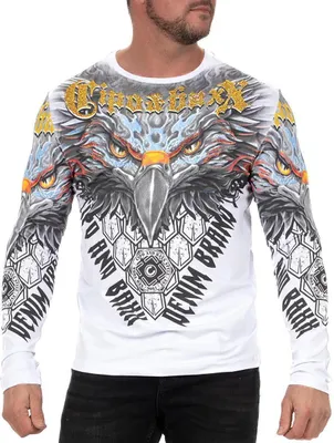 Produktbild von Cipo & Baxx Herren Regular Fit Longsleeve CL488 White M