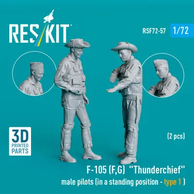 Produktbild von ResKit RSF72-0057 - 1:72 F-105 (F, G) Thunderchief male pilots (in a standing position - type 1 ) (2 pcs) (3D Printed)
