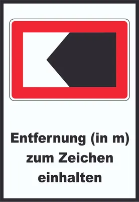 Produktbild von Entfernung zum Zeichen einhalten Schild A4 Rückseite selbstklebend