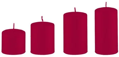 Produktbild von 4er Set Adventskerzen abgestuft Weihnachtsrot Erdbeere Ø 50 mm