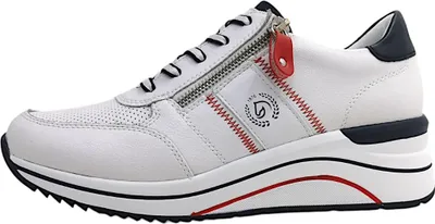 Produktbild von Remonte Damen Sneaker cool und sportlich in Glattleder Reißverschluss D0T04, Größe:38 EU, Farbe:Weiß