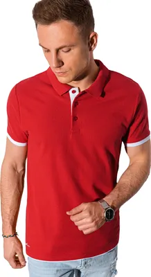 Immagine prodotto di Ombre Clothing T-shirt da uomo con colletto Aron rosso S