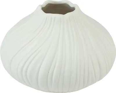 Produktbild von Keramik Blumenvase Weiß Zwiebelform Ø13cm H13,5cm 2er-Set, 2 Stück
