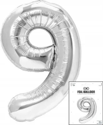 Obrázek produktu pro fóliový balónek číslo 9 stříbrný na narozeninovou oslavu 40cm