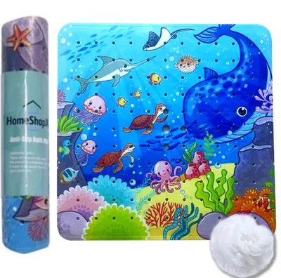 Produktbild von Das Original - Duschmatte Antirutsch - fur Kinder - 53x53cm - Antirutschmatte Badematte für Duschkabine - Antirutschmatte mit Saugnäpfen