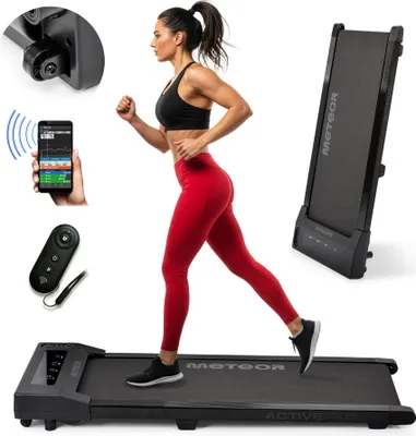 Produktbild von Kompakte elektrische Laufband Meteor – leise, 1-6 km/h, 120 kg Tragkraft, Bluetooth-Apps, platzsparend für Heimtraining