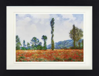Produktbild von Claude Monet Gerahmtes Bild Mit Edlem Passepartout | Wand-Bilder | Im Bilderrahmen - Mohnblumenfeld In Giverny, 1890 (30 x 40 cm)