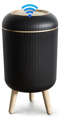 Immagine prodotto di Contenitore per rifiuti intelligente con sensore, 10 litri, bianco, ideale per cucina e bagno, a tenuta di odori, con apertura automatica