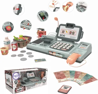 Produktbild von WOOPIE Pokladňa pre deti Skener Váha Mikrofón + 25 doplnkov