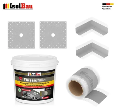Dichtset Dusche Flüssigfolie 5,5 kg Dichtband Abdichtset Bad Duschelement Set