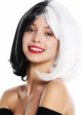 Produktbild von WIG ME UP Perücke Bob Cosplay kurz halb Schwarz Weiß GFW2289L-1+1001