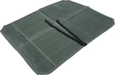 Image de Etui à rouleaux de couverts en toile cirée portable 7 fentes Sac de rangement pour rouleaux de couverts de chef pour l'extérieur, le camping, le pique-nique et la cuisine OD Green