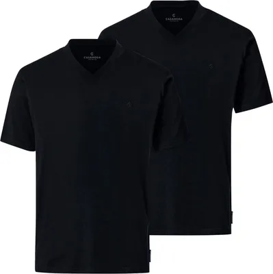 Produktbild von CasaModa Doppelpack V-Neck T-Shirts schwarz XXL