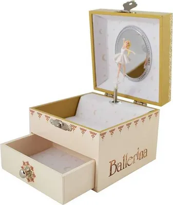 Produktbild von Quadratische Ballerina-Spieluhr mit Schublade