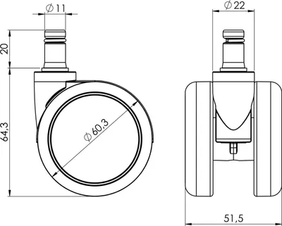 Immagine prodotto di ANTARES 1061 per pavimenti duri, 60 mm / 11 mm - confezione da 5 pz