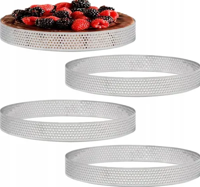 Produktbild von Runde mikroporierte Backringe 15 cm, 4 Stück