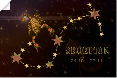 Produktbild von ARTland Poster Sternzeichen - Skorpion Größe: 30x20 cm