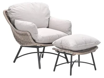Productafbeelding van Logan Fauteuil Voetenbank Vintage Willow Garden Impressions