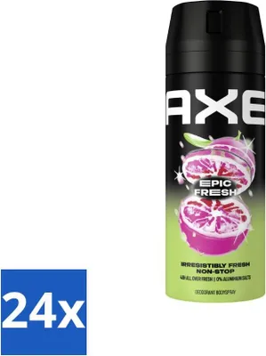 Produktbild von AX - Deodorant Spray - Epic Fresh - Zitrus & Minze - Ultra Fresh - 150 ml - Vorteilspack - 24 Stücke