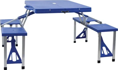 Produktbild von Klappbarer Picknicktisch aus Kunststoff und Aluminium für 4 Personen, 85 x 65 x 66,5 cm
