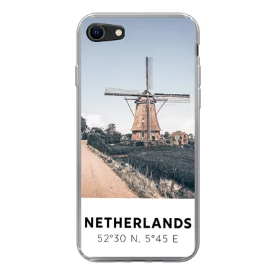 Produktbild von MuchoWow® Handyhülle Schutzhülle Hülle für iPhone 8 Niederlande - Mühle - Wiese Silikon Softcase Handy Hülle - Schutzhaube